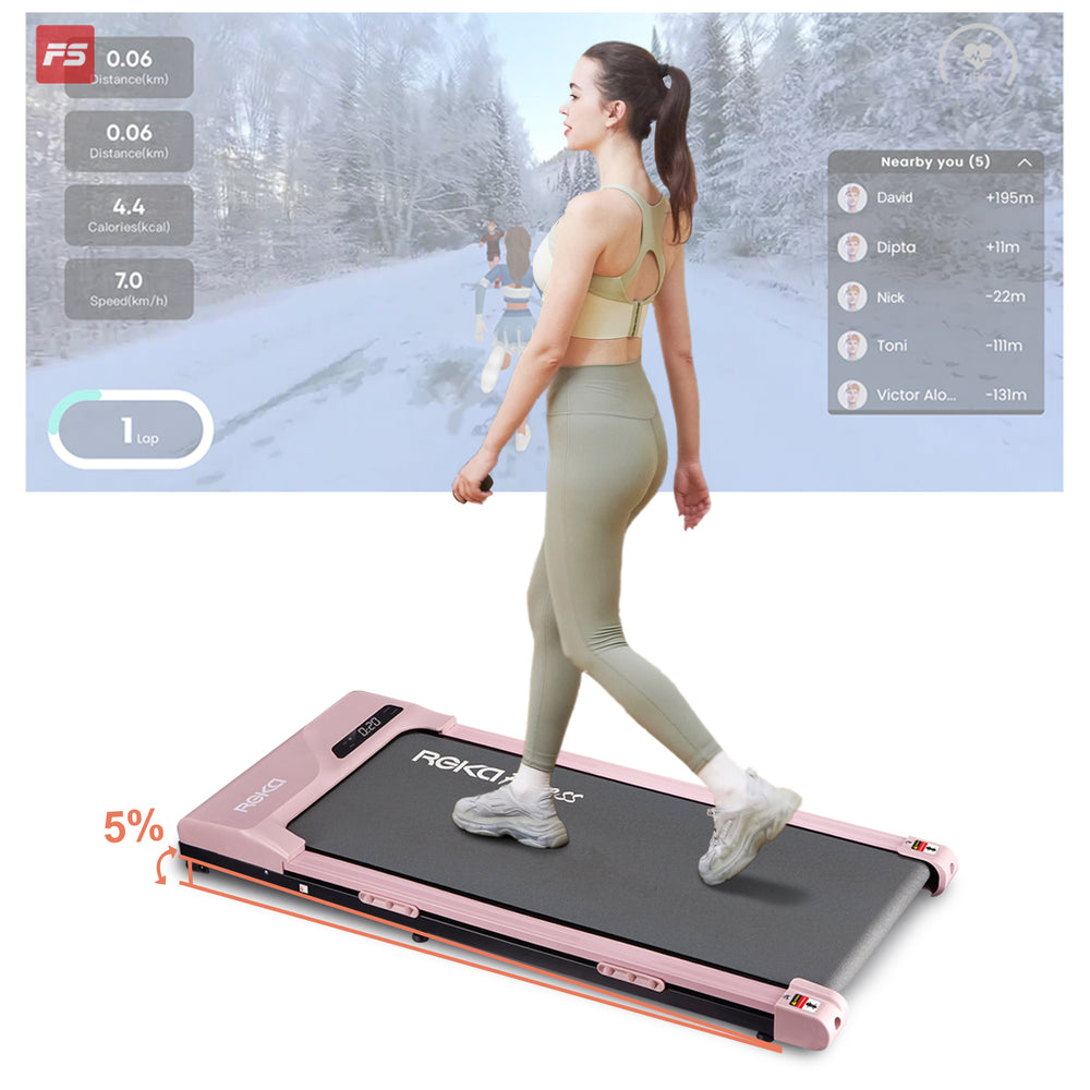 REKA Fitness Pink Treadmill - 2.25HP, Up to 6km/h Speed