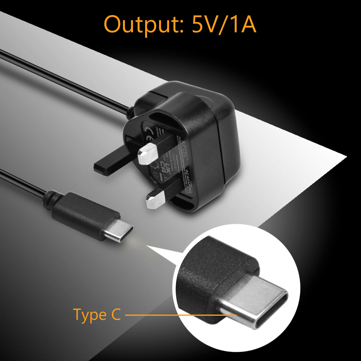 AC to Type-C 5V/1A Mains adaptor