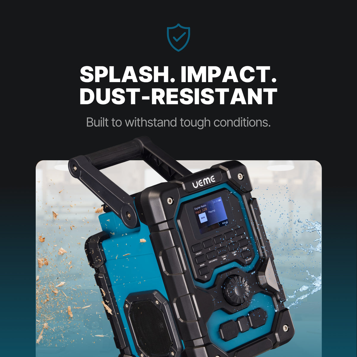 UEME 16W DAB/DAB+ FM Cordless Site Radio