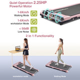 REKA Fitness Pink Walking Pad Treadmill, 0-6km Speed