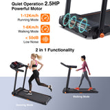 REKA Fitness Black Treadmill - 2.5HP, Up to 12km/h Speed