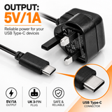AC to Type-C 5V/1A Mains adaptor
