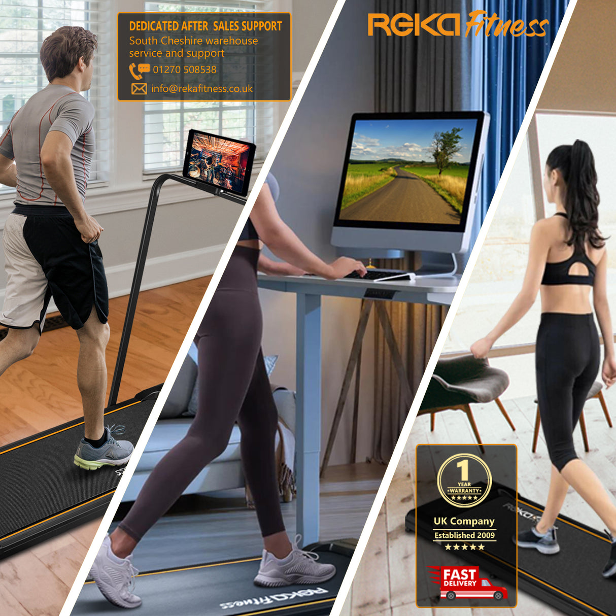 REKA Fitness Walking Treadmill, 0-9km Speed