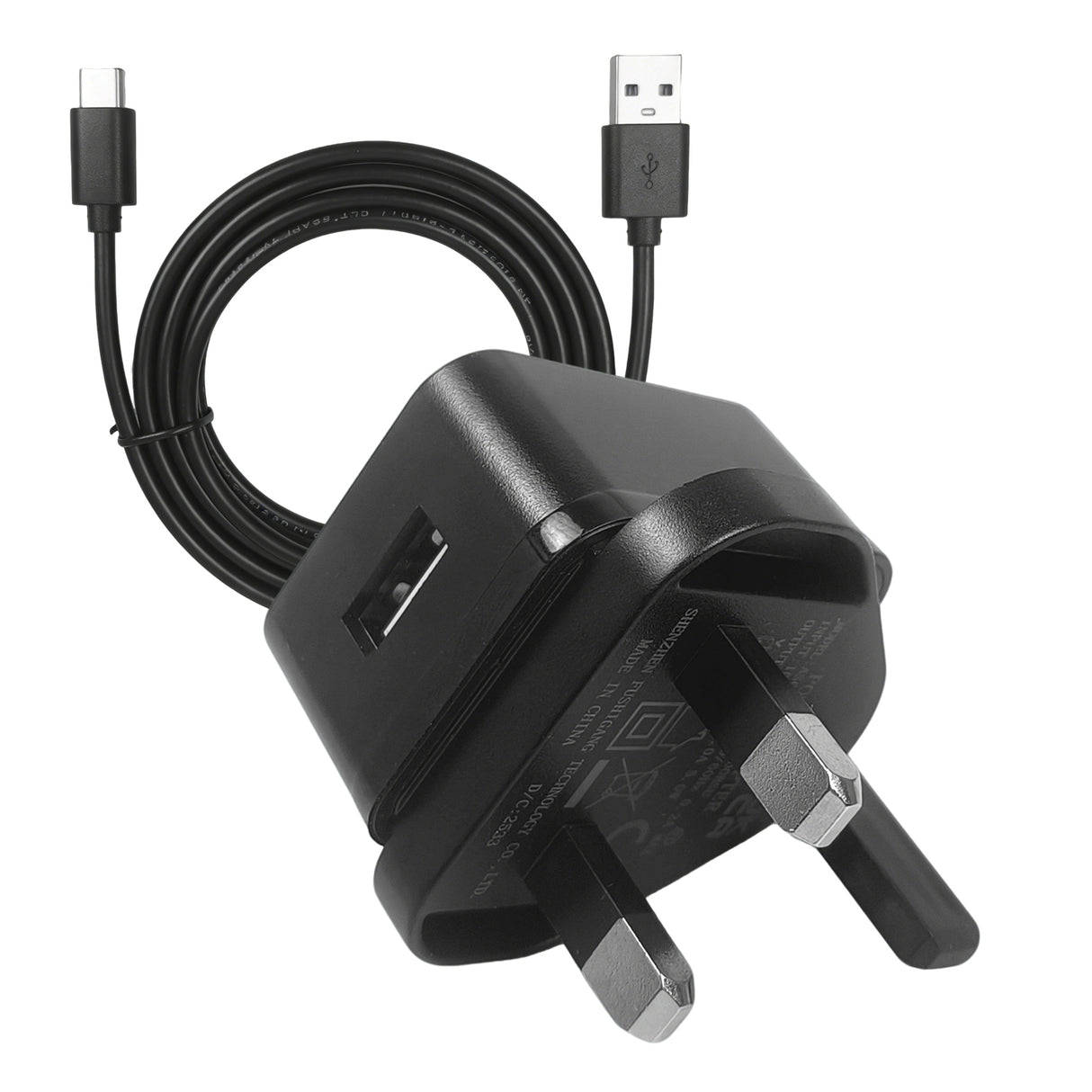 5V/1A USB Mains Charger Plug with Optional Charging Cable