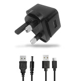 5V/1A USB Mains Charger Plug with Optional Charging Cable