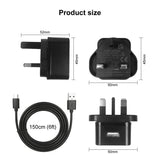 5V/1A USB Mains Charger Plug with Optional Charging Cable